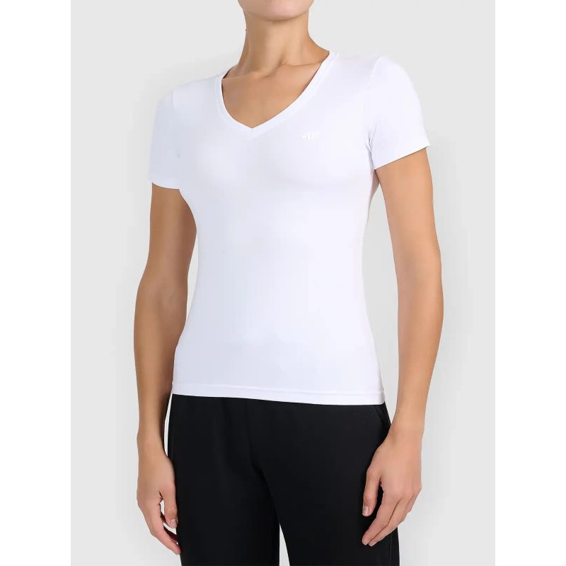Women's basic V-neck T-shirt 4F 4FWMM00TTSHF3307-10S 2xl póló