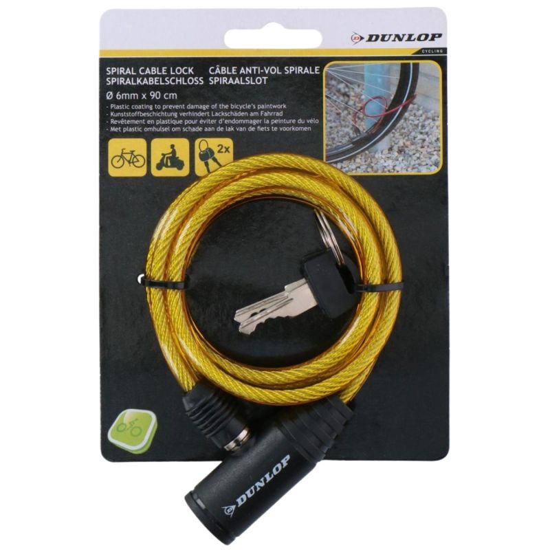 Dunlop bicycle lock 0.6x90 cm sárga kiegészítő 2082585