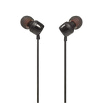 head JBL Tune 110 in-ear headphones with 3.5mm mini jack and remote control - black czarny headsets