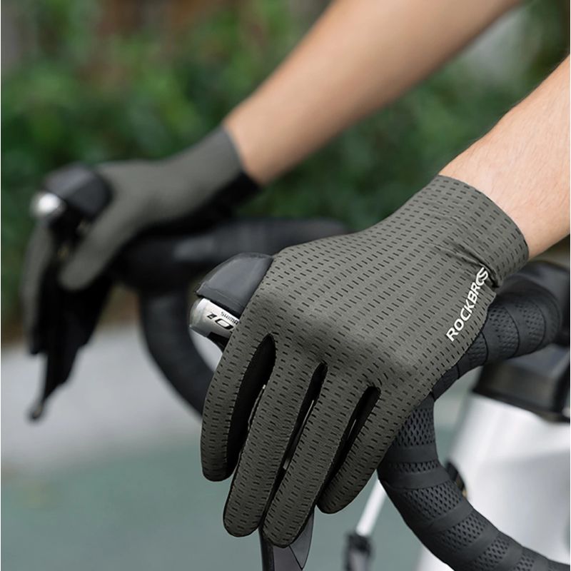 Rockbros Breathable Full Finger Cycling Gloves, Size: XXL - Green zielony \ xxl kesztyű