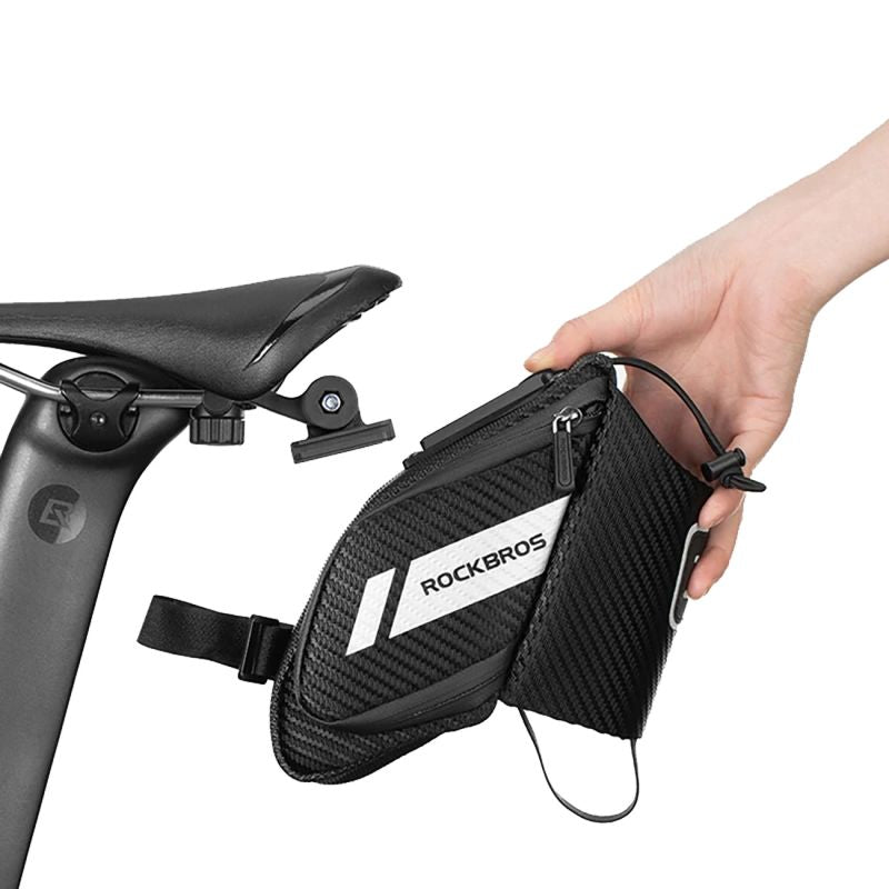 Rockbros C32BK saddle bag 1.5 l with water bottle pocket - black fekete water bottles, training equipment, bags