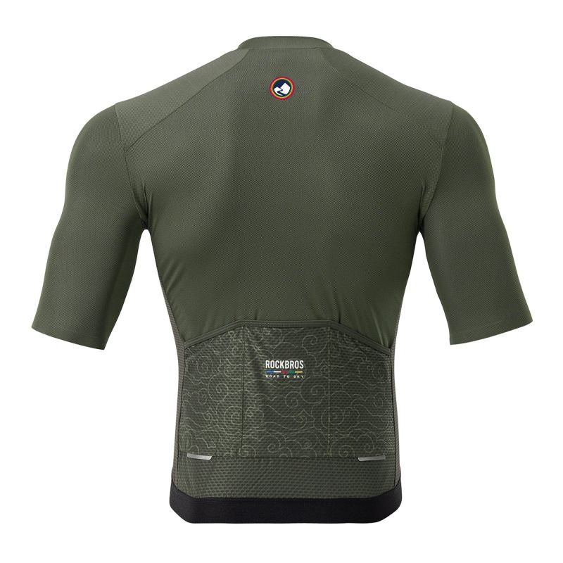 Rockbros 15220004002 ROAD TO SKY men's cycling jersey short sleeve - green zöld póló