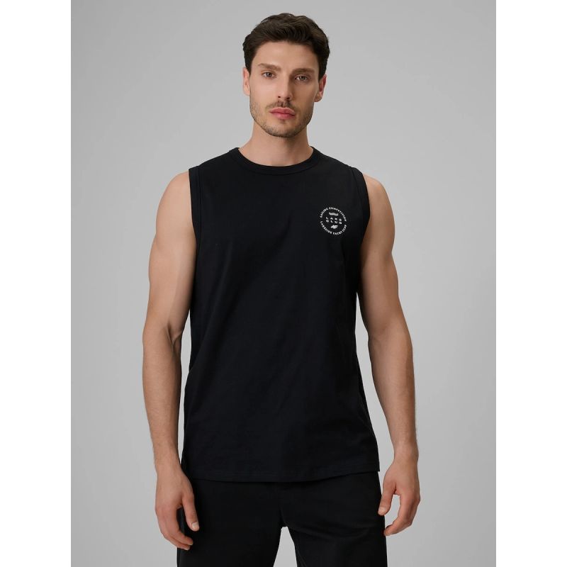 4F Men's sleeveless relaxed smooth t-shirt póló