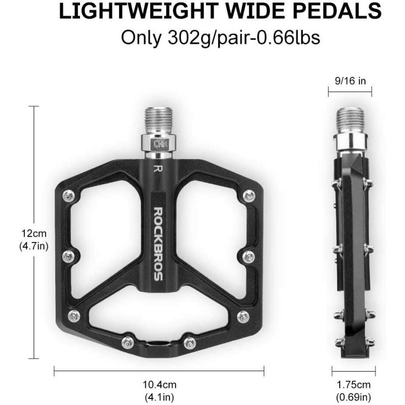 Rockbros black platform bike pedals