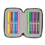 FC Barcelona double filled pencil case 29 PCS czarny ceruzatartó