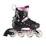 NH10905 4in1 PINK LED SIZE S(31-34) ROLLER SKATES WITH DIMENSIONAL HOCKEY BLADE NILS EXTREME rózsaszín sípcsontvédő