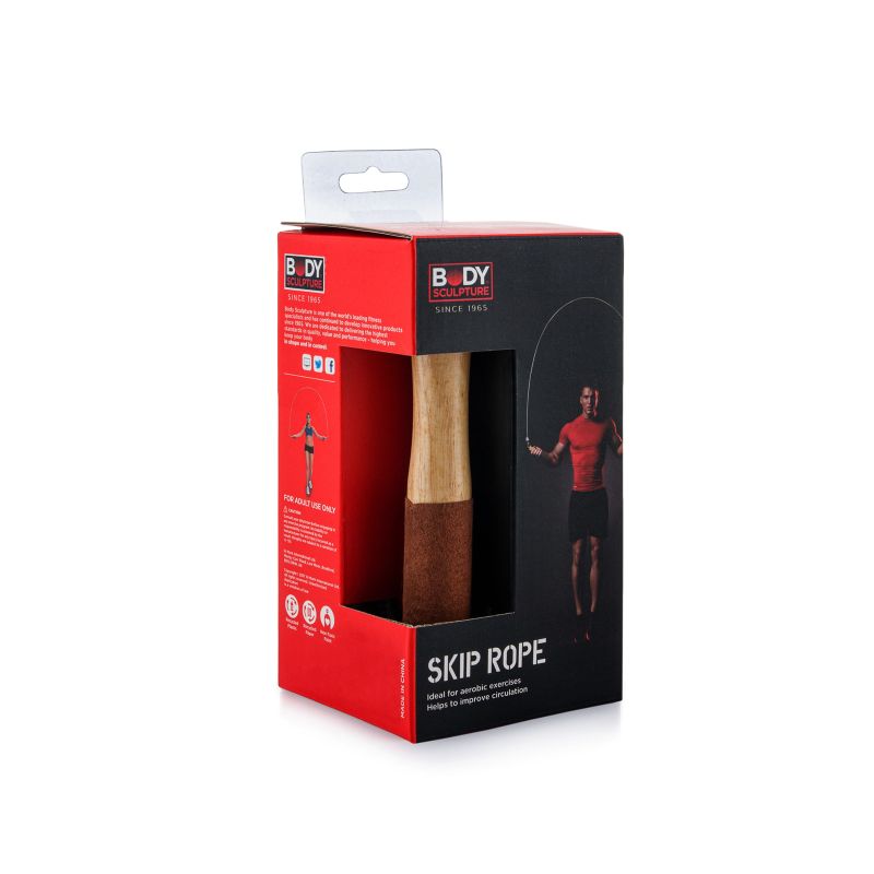 Body Sculpture BK 203 Jump Rope with Wooden Handles szürke edzőfelszerelés BK203
