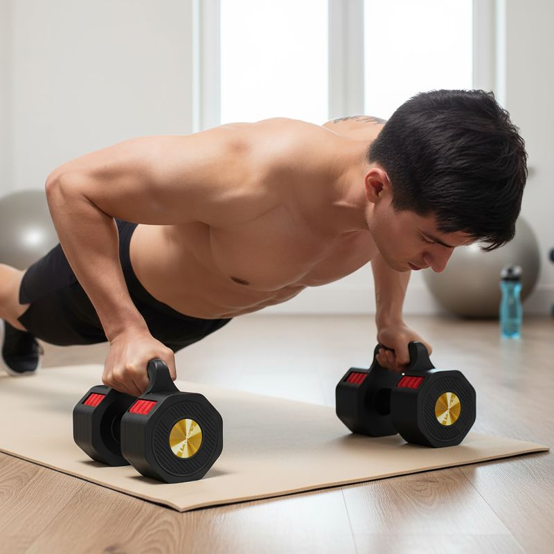 HMS HL05 3in1 ADJUSTABLE DUMBBELL WITH SUPPORT FOR PUSH-UPS AND KETTLEBELL súlyzó 17-47-402