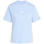Women's adidas Essentials 3-Stripes Cotton T-shirt, light blue KB7119 2xs shirts