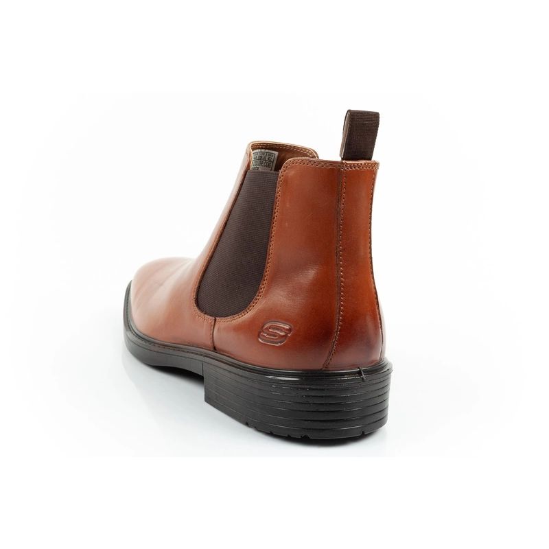 Skechers men's Chelsea boots Miller-Boris elegant leather brown barna utcai cipő