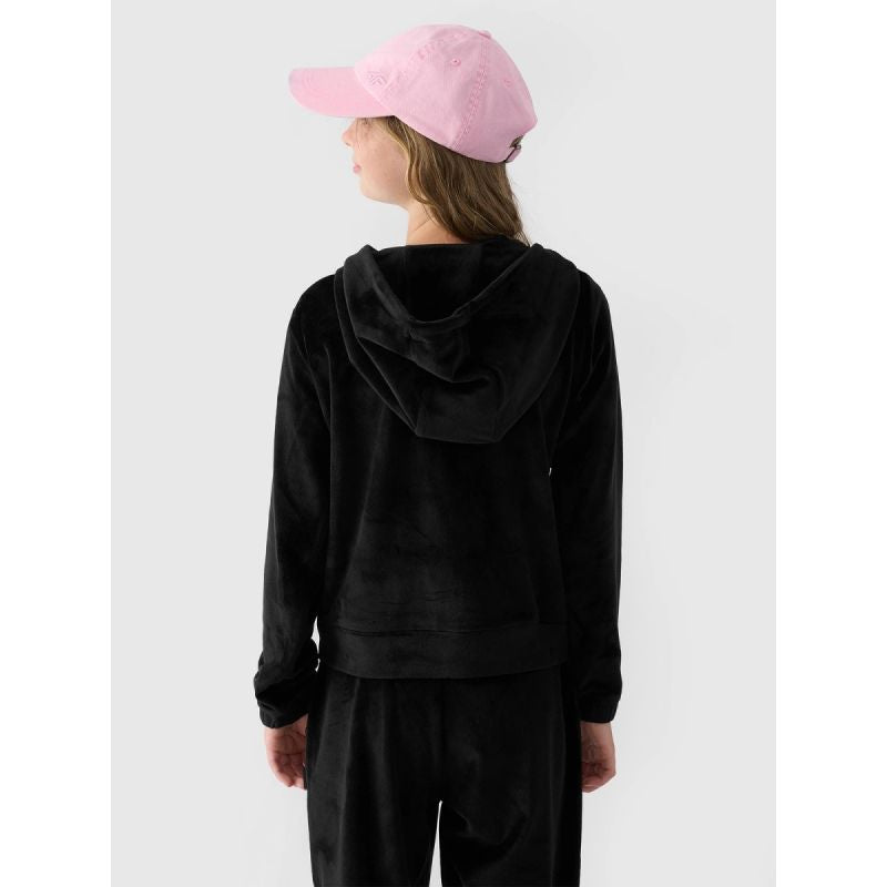 Girls' velour zip-up hoodie sweatshirt 4F Junior 4FJWAW24TSWSF1217-20S kapucnis pulóver