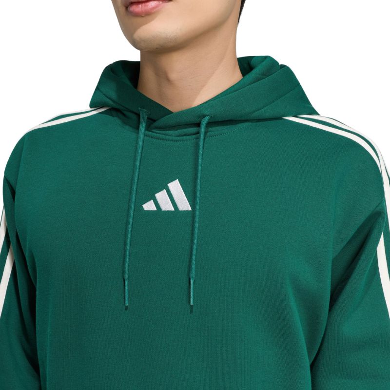 Adidas Essentials 3-Stripes Fleece Hoodie men's green zöld férfi kapucnis pulóver KZ1413