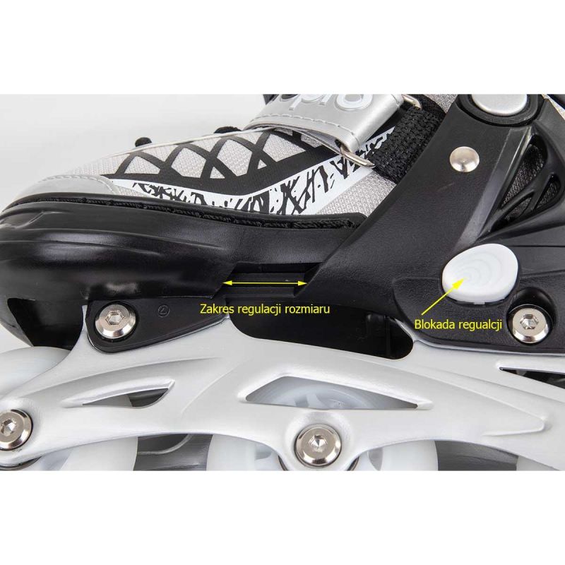 Enero Pro Roller Skates-Roller Skates-Ice Skating 4in1 Led 34-37 Gray szürke skates, roller skates