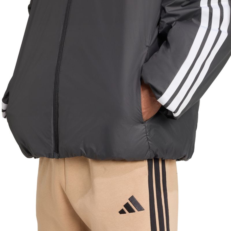 adidas Men's Essentials Climawarm 3-Stripes Insulated Hooded Jacket Black JM4042 Ruházat
