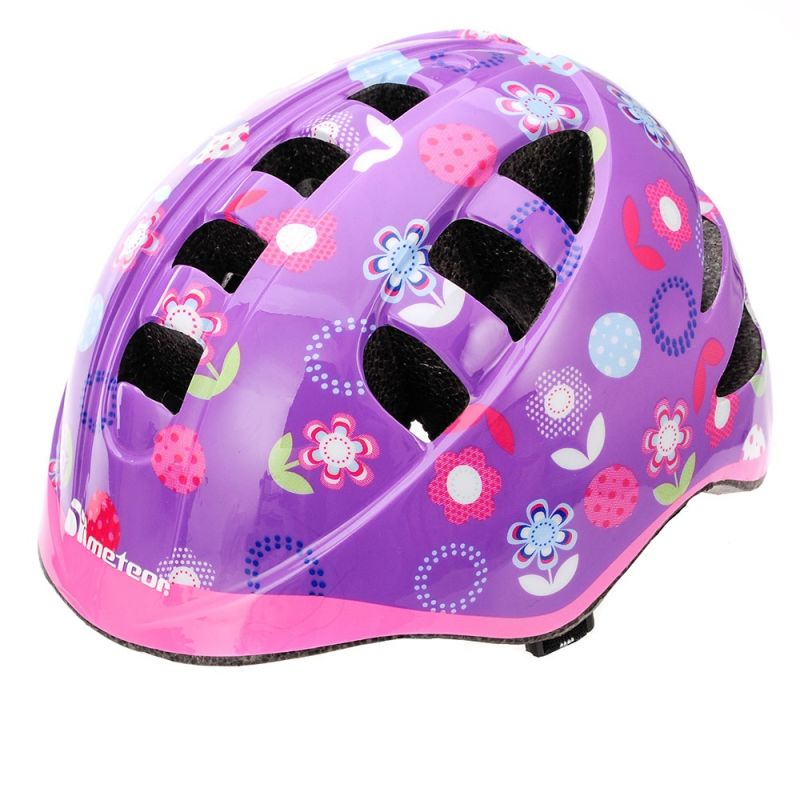 Meteor MA-2 flower Junior bicycle helmet lila helmets, protectors and knee pads