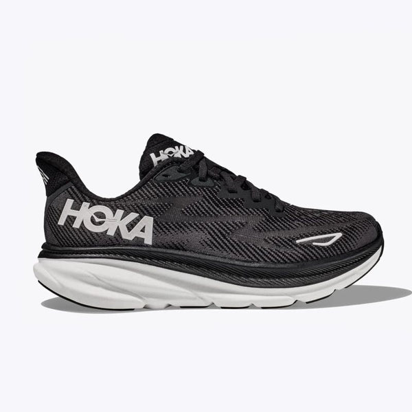 Hoka Clifton 9 Women's Running Shoes Black/White (1127896-BWHT) General