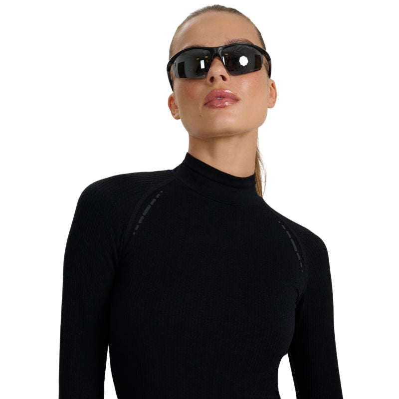 4f Women's longsleeve t-shirt F419 deep black 4FWAW25TFLOF419 20S Ruházat