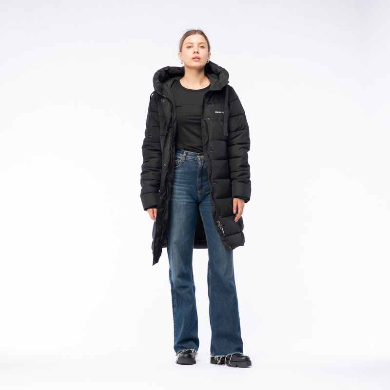 Iguana Quilted Winter Coat Manka W fekete kötött sapka 92800621825