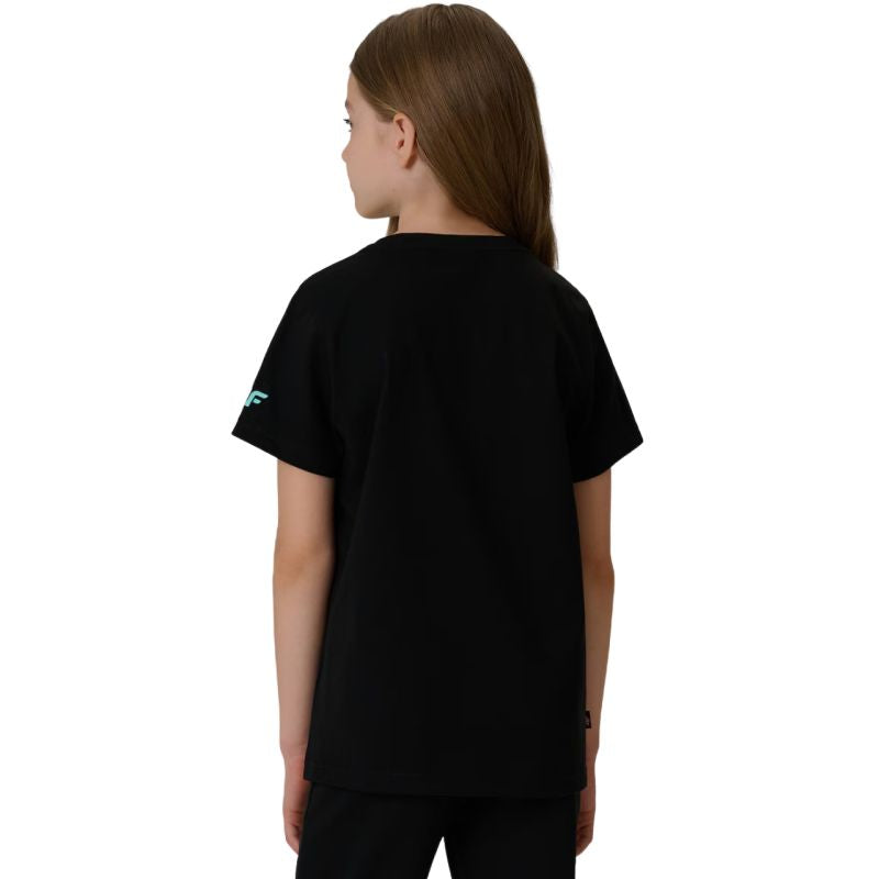 4F T-shirt for girls F2938 deep 20S fekete póló 4FJWSS26TTSHF293820S