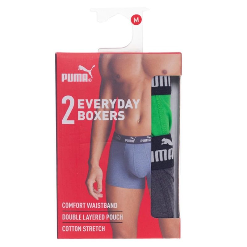 Puma men's boxer briefs 2-Pack green gray comfortable cotton szürke alsónemű