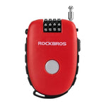 Rockbros 32420981001 bicycle lock with retractable cable - red piros kiegészítő 304004-163810