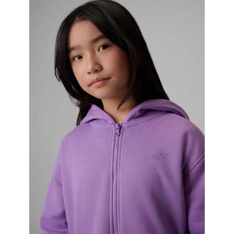 Girls' loose sweatshirt with hood 4F 4FJRSS26TSWSF2715-51S 158/164 sweatshirts
