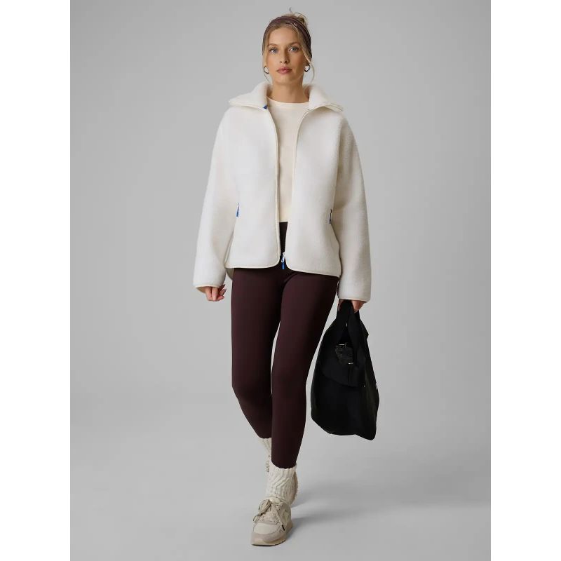 4F Women's loose sherpa fleece with stand-up collar női polár pulóver 4FWAW26TFLEF463-11S