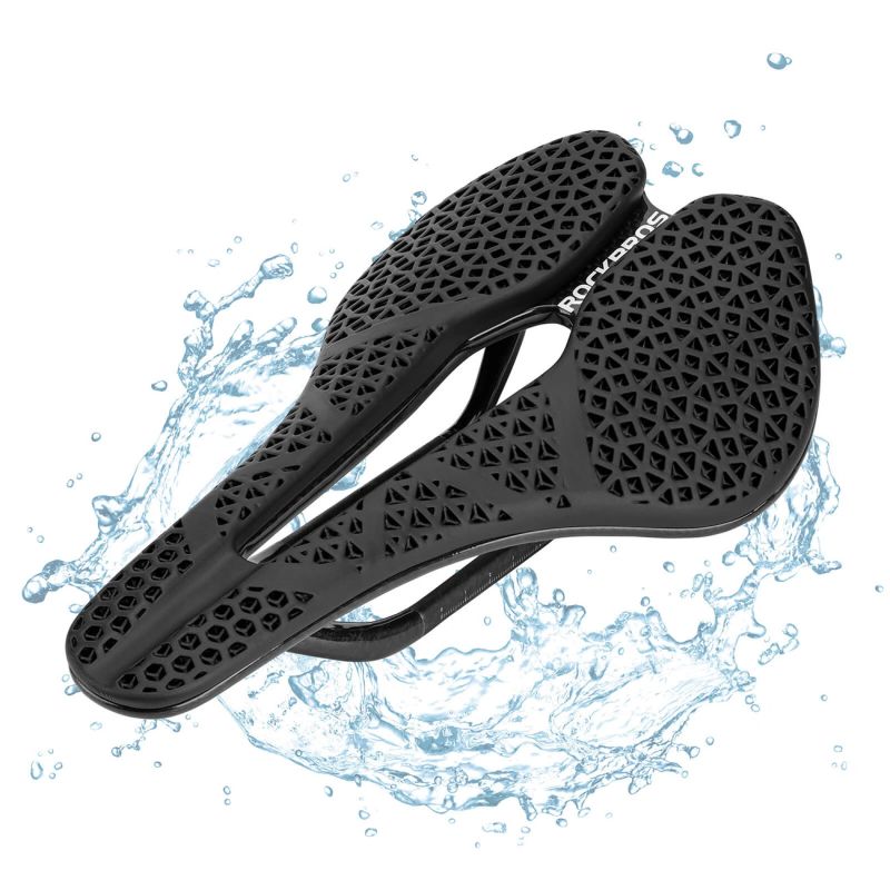 Rockbros Anatomical 3D Waterproof Bicycle Saddle - Black