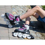 Enero Pro Roller Skates-Roller Skates-Ice Skating 4in1 Led 34-37 Pink-Gray szürke skates, roller skates