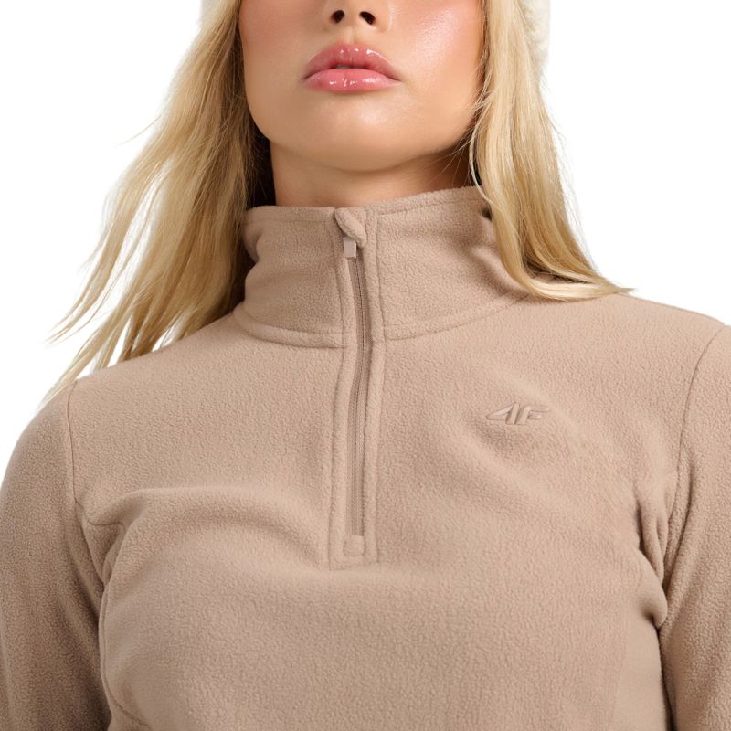4f Women's fleece sweatshirt F069 light brown 4FWAW25UFLEF069 82S Kiegészítő