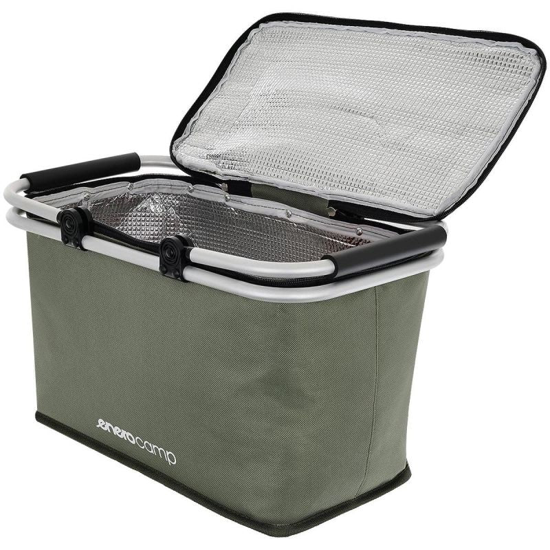 Enero Foldable Thermal Tourist Basket 24l Green Camp zöld tourist equipment, picnic baskets