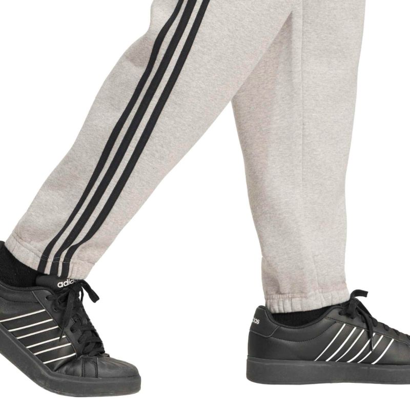 Adidas Men's Essentials 3-Stripes Fleece Tapered Cuffed szürke nadrág KY4127