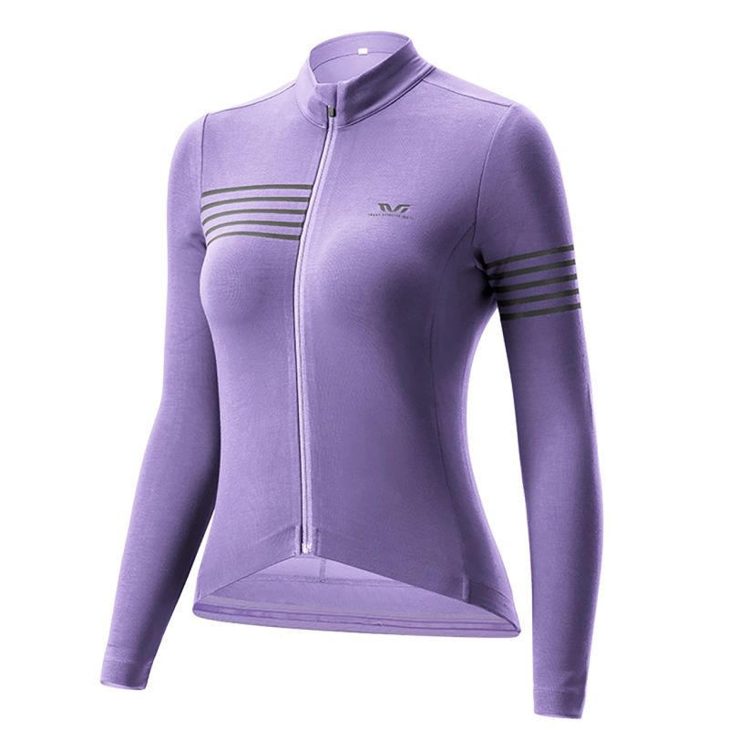 Rockbros TVI Women's Long Sleeve Cycling Jersey Fall/Winter S - Purple s \ fioletowy kötött sapka 15310002003-211744
