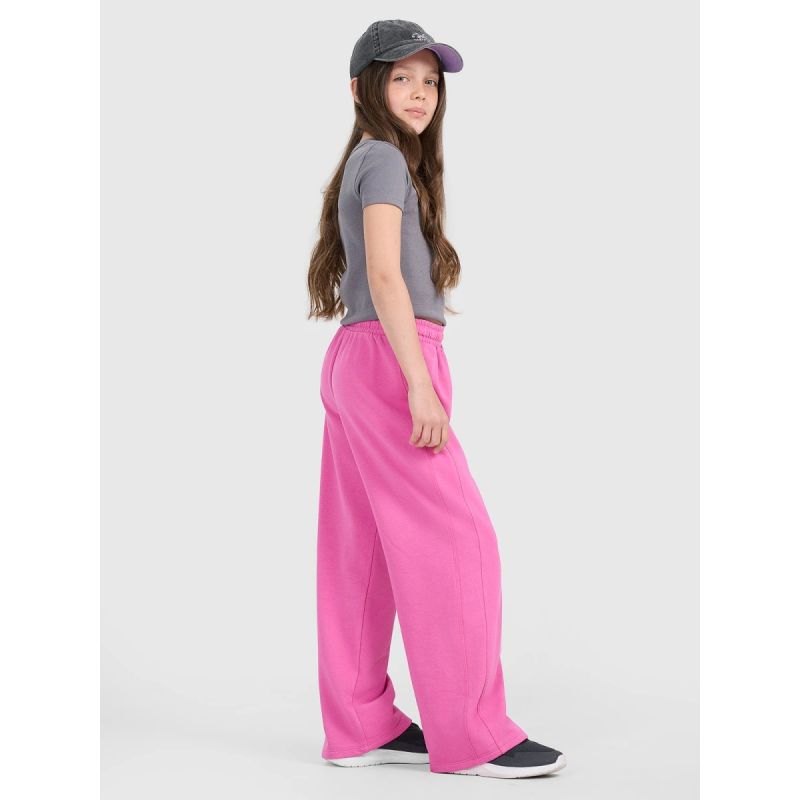 Girls' wide-leg sweatpants 4F 4FJRAW25TTROF1601-54S melegítőnadrág