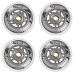 Nils Extreme PU 84x24 82A TRANSPARENT (4 pcs) + ABEC-7 CHROME (8 pcs) SET görkorcsolya 16-32-018