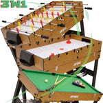Enero 3-in-1 WOODEN TABLE FOR FOOTBALL, BILLIARDS, AIR HOOKUP fekete table games, tables