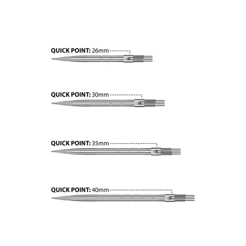 Harrows QUICK POINT sharp steel tips - MICRO RIGDE silver 40 mm leggings