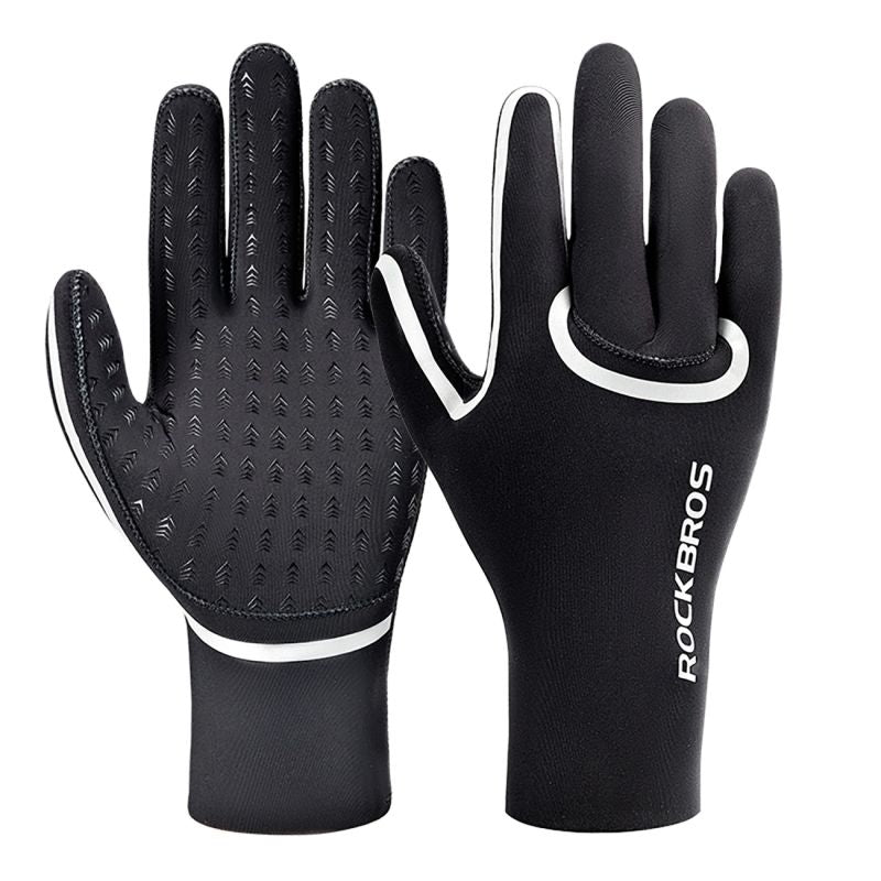 Rockbros full waterproof cycling gloves, size: - black fekete kesztyű