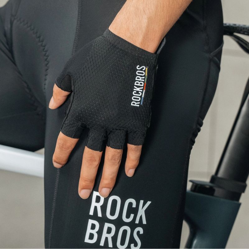 Rockbros ROAD TO SKY Short Shock Absorbing Cycling Gloves S - Black s \ czarny kesztyű 16220043002-211643