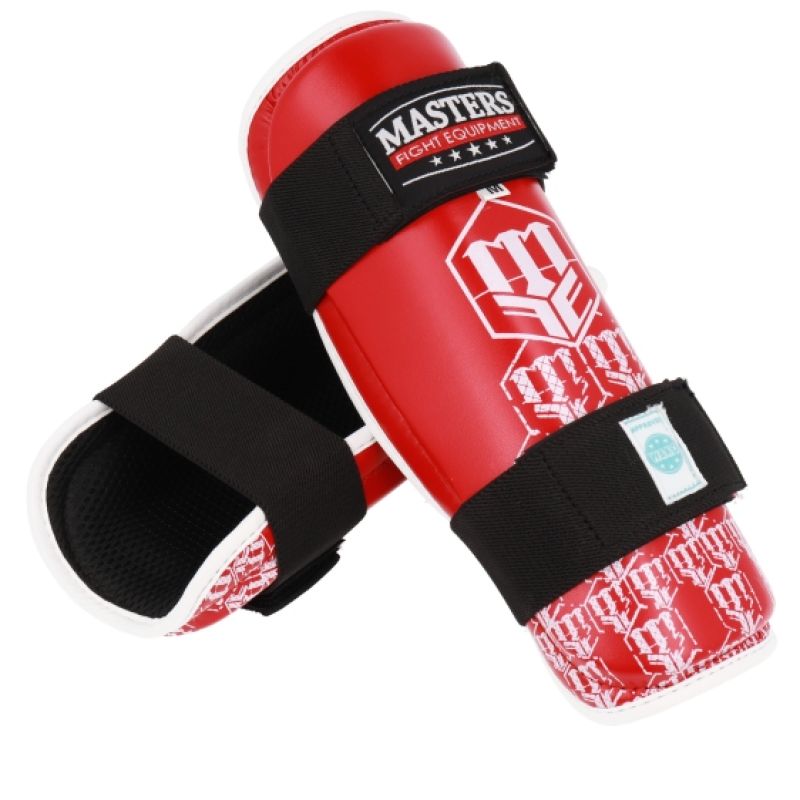 MASTERS FIGHT EQUIPMENT MASTERS NA-FIGHT shin guards (WAKO APPROVED) piros védőfelszerelés 03526-02M