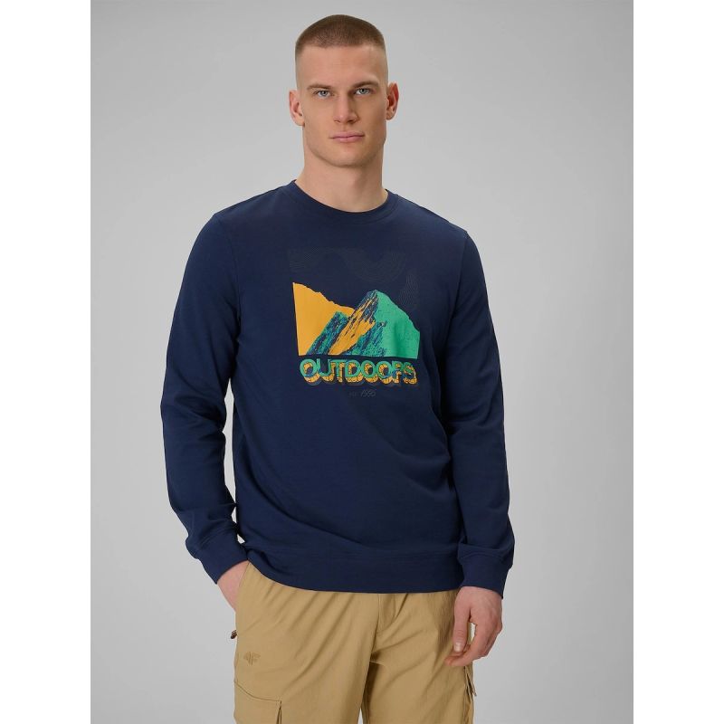 Longsleeve with print for men 4F 4FRAW25TLONM618-31S hosszú ujjú póló