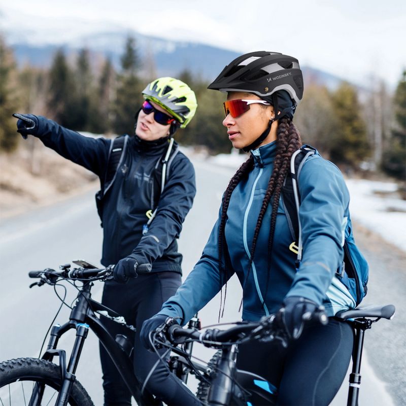 Wozinsky MTB bicycle helmet with removable visor, lightweight L - black and silver czarny || srebrny védőfelszerelés HT-001VCS-199799