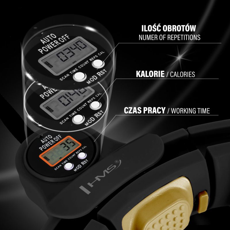 HMS Hhm13 New Hula Hop Black/Gold With Magnets And Weight + Counter arany jibbitz 17-44-574