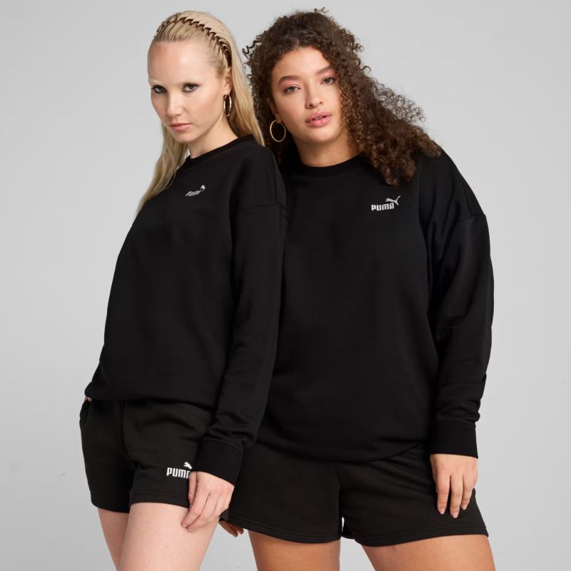 Puma Women's ESS Small No. 11 Logo Relaxed Crew Sweatshirt Black 684975 fekete kapucnis pulóver
