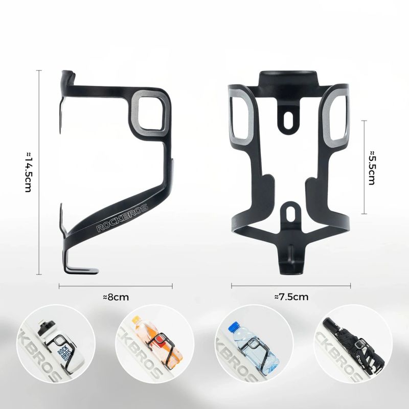 Rockbros Ultralight Aluminum Bottle Cage - Black fekete training equipment