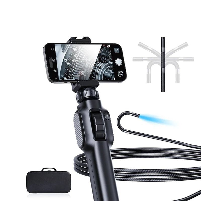 Endoscopic inspection camera with movable head