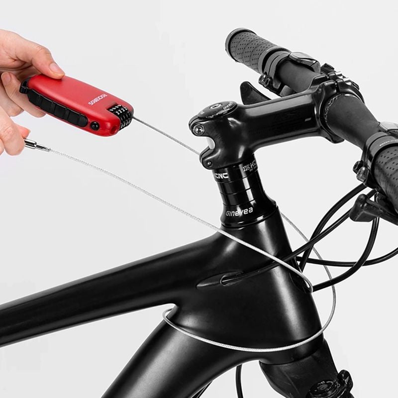 Rockbros 32420981001 bicycle lock with retractable cable - red piros kiegészítő 304004-163810