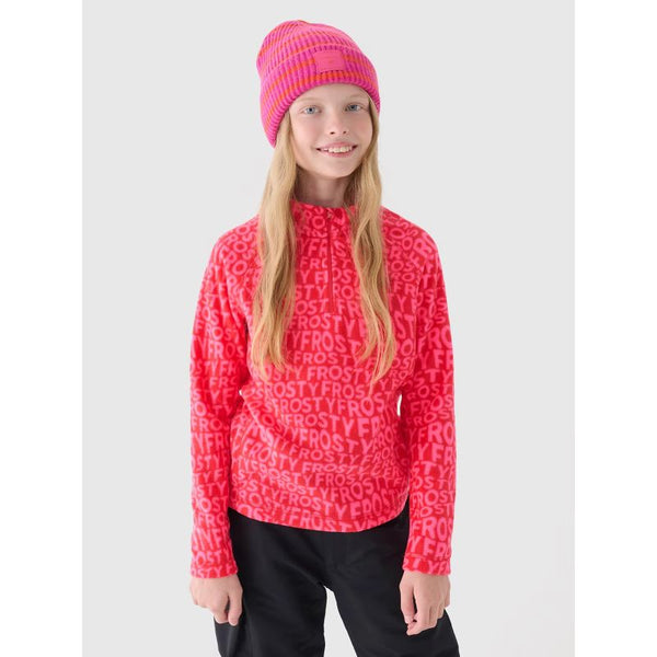 4f Girls' fleece thermal underwear (top) Junior 4FJWAW24UFLEF051-62A General