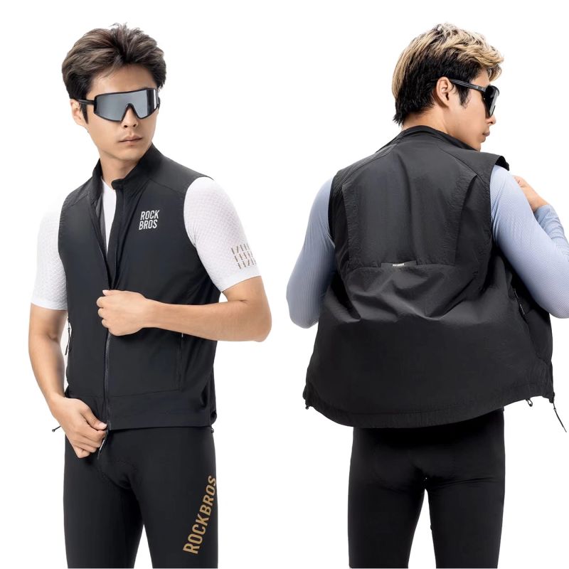 Rockbros Windproof Vest Spring/Autumn Size S - Black czarny \ xs vests