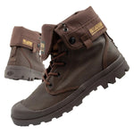 Palladium Men's Baggy Coated High Top Sneakers, Fashionable Dark barna utcai cipő